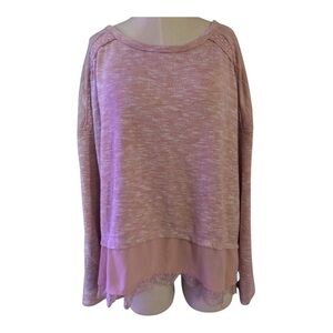Eyeshadow Brand Pink Knit and Lace Layered Look Top 1X